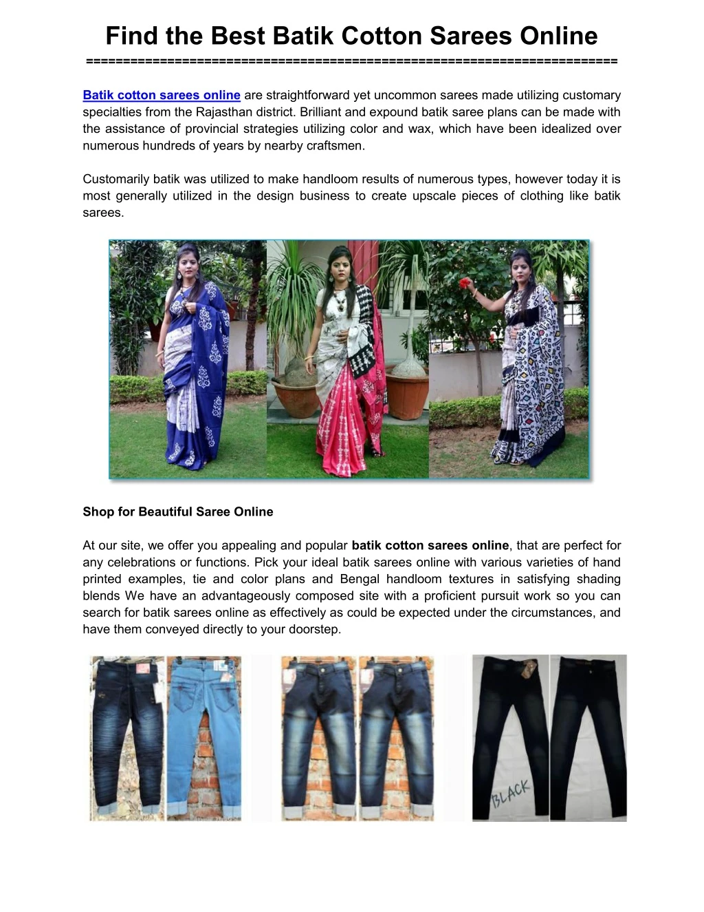 find the best batik cotton sarees online batik