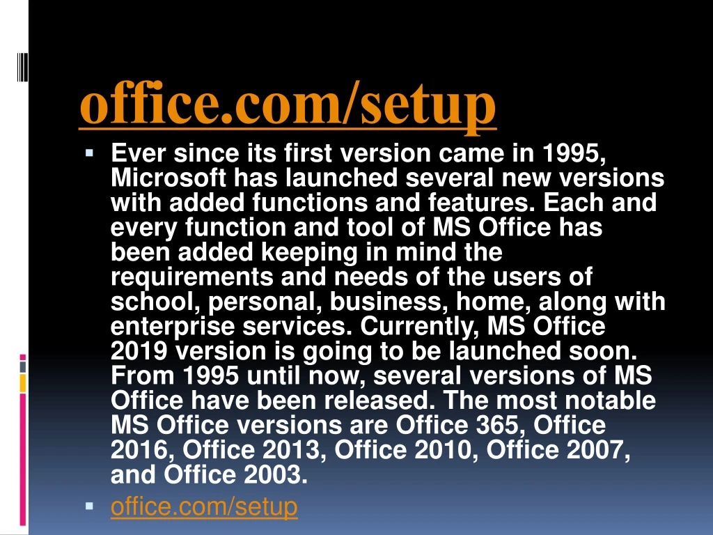 office com setup ever since its first version