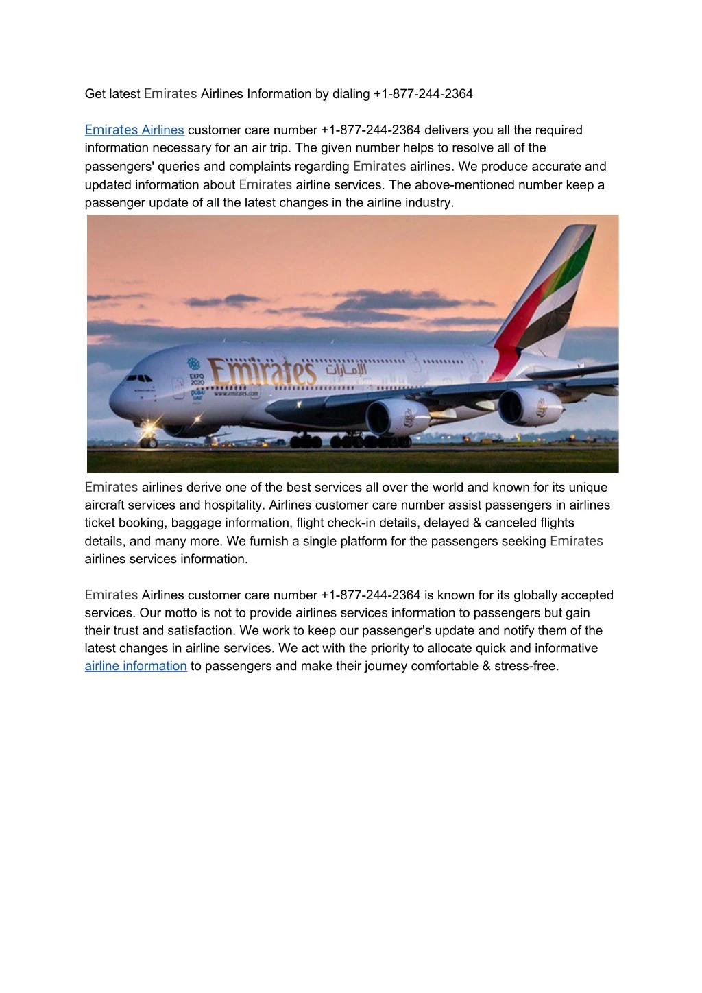 get latest emirates airlines information