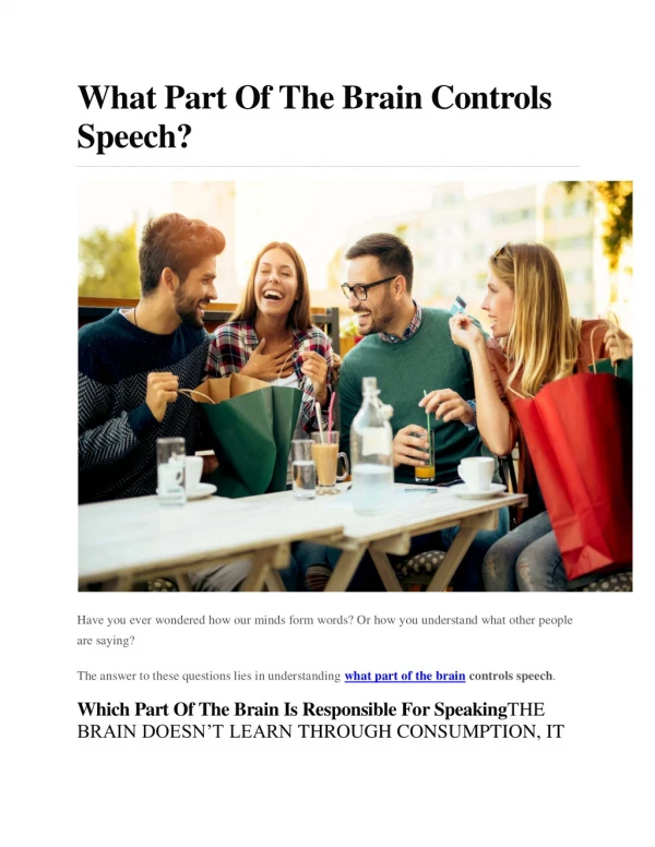 Brain Control Speech