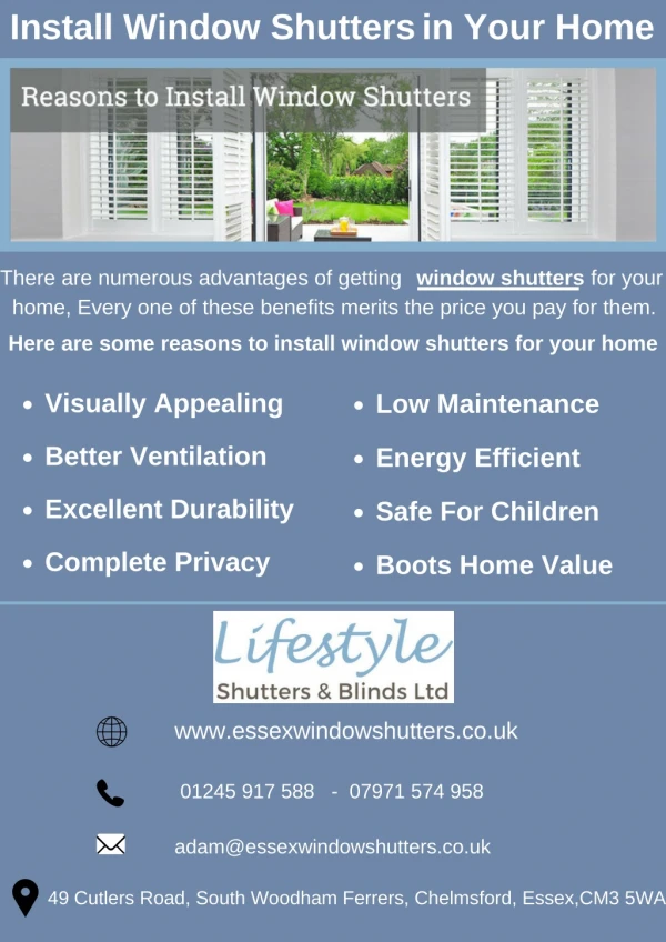 Install Window Shutters in Your Home