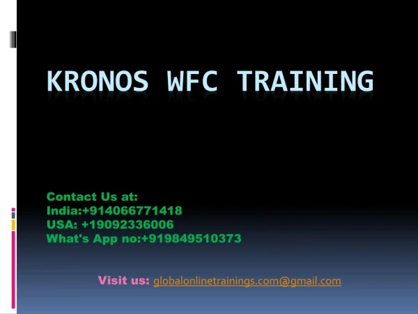 kronos WFC Training | kronos Workforce central training - GOT