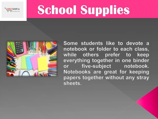 School Supplies - Firstshop