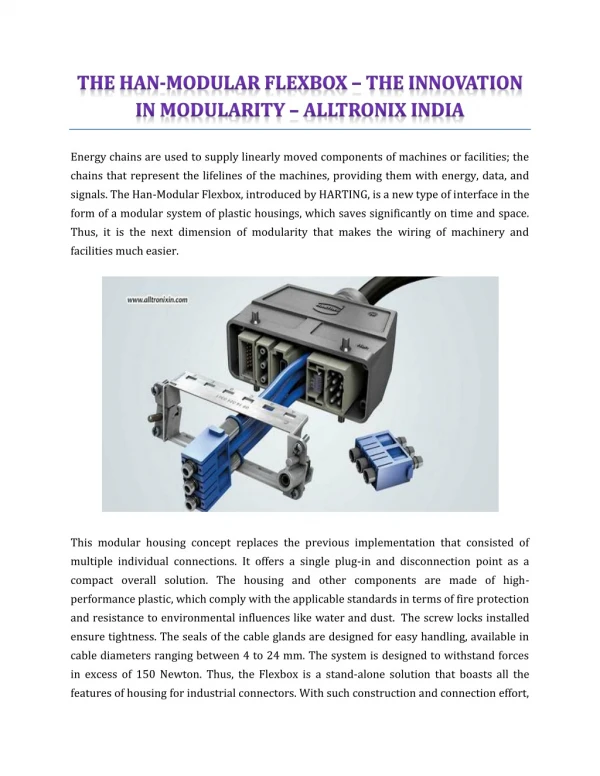 The Han-Modular Flexbox – The Innovation In Modularity - Alltronix India
