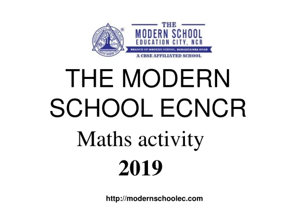 THE MODERN SCHOOL ECNCR Maths Activity-2019