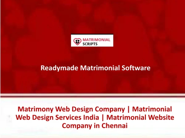 Matrimonial Web Design Services India