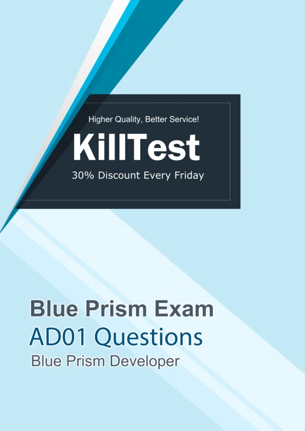 2019 Blue Prism AD01 Practice Exam | Killtest