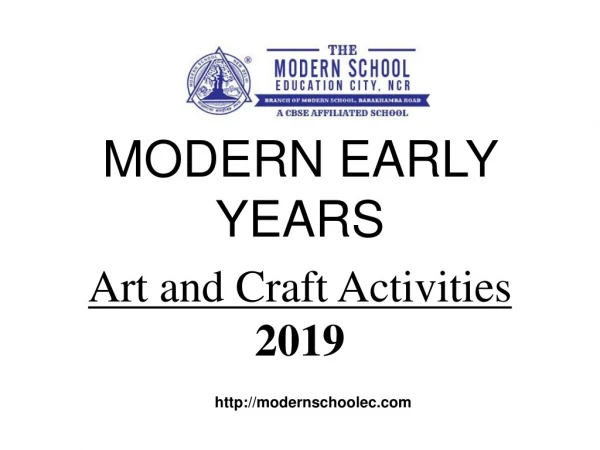 MODERN EARLY YEARS Art and Craft activities -2019