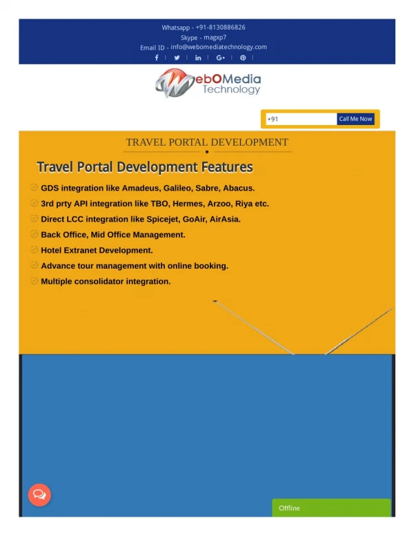 WebOMedia Technology : Travel Portal development, Best travel portal development company