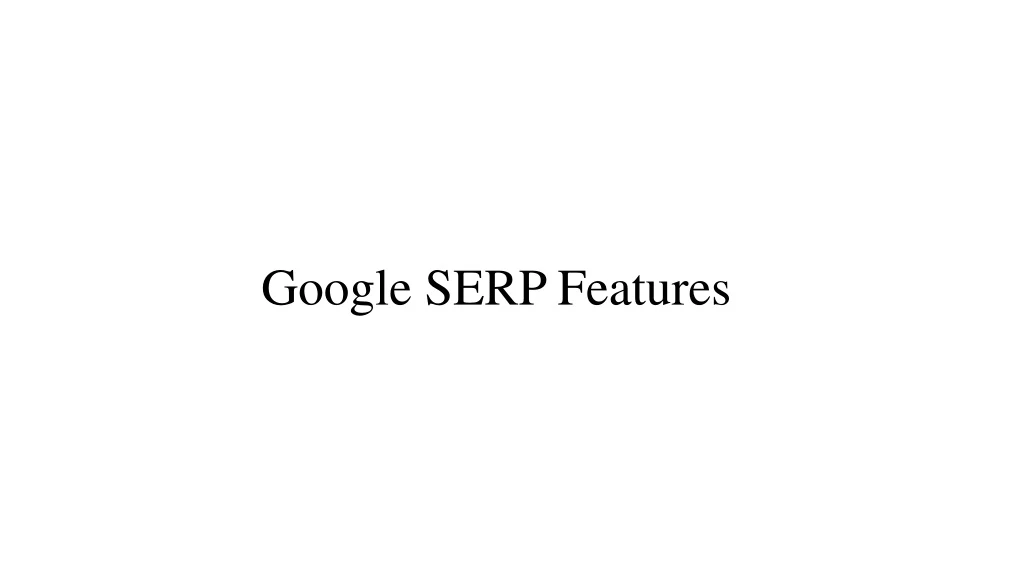 google serp features