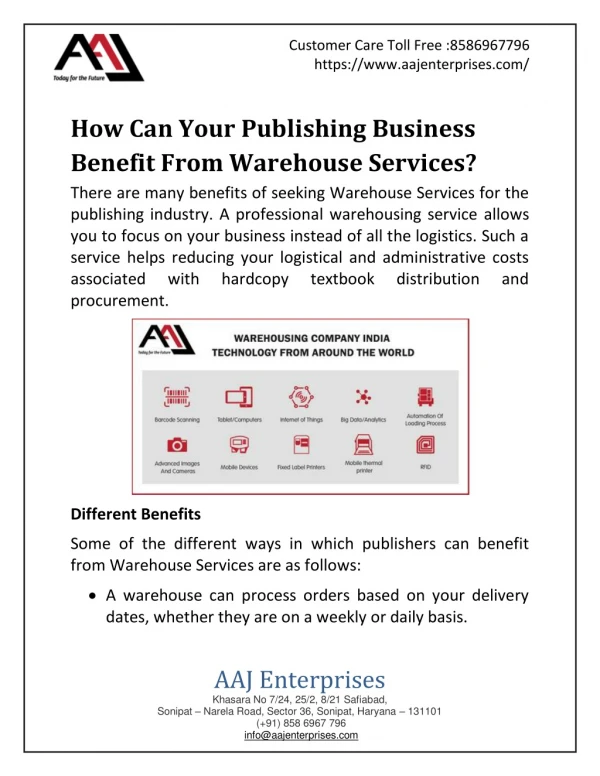 How Can Your Publishing Business Benefit From Warehouse Services?