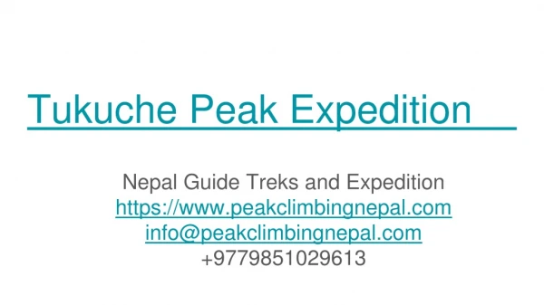 Tukuche Peak Expedition