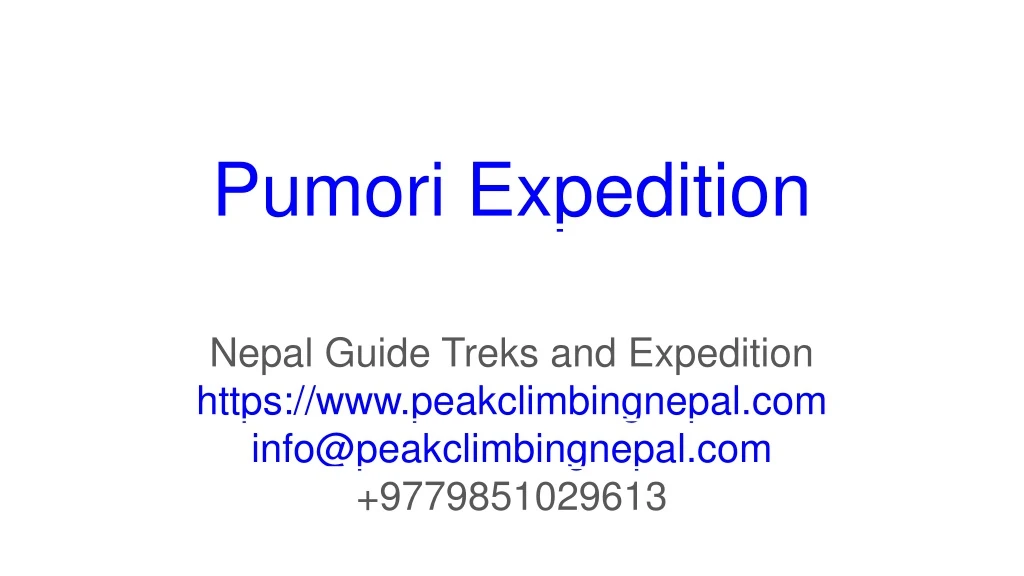 pumori expedition