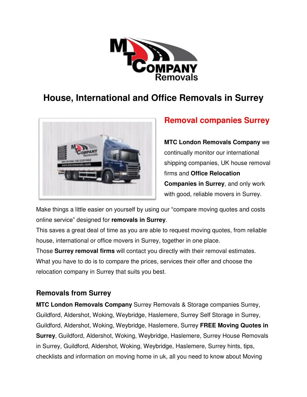 house international and office removals in surrey