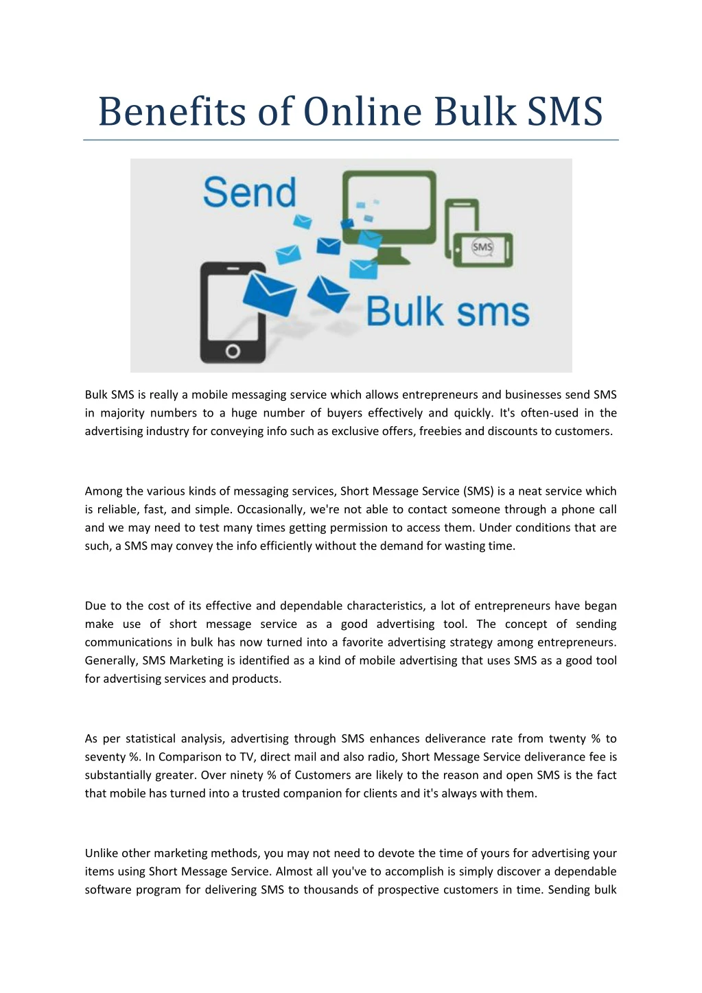 benefits of online bulk sms