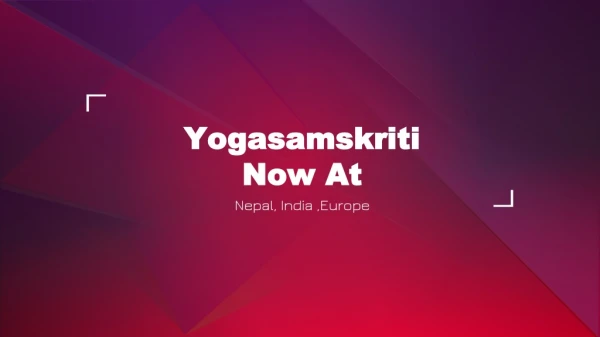 Yoga Samskriti offers Meditation Teacher Traning india