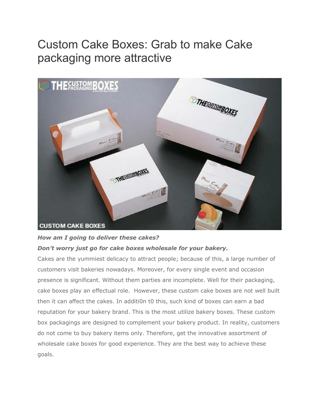 custom cake boxes grab to make cake packaging