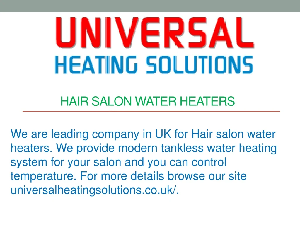 hair salon water heaters