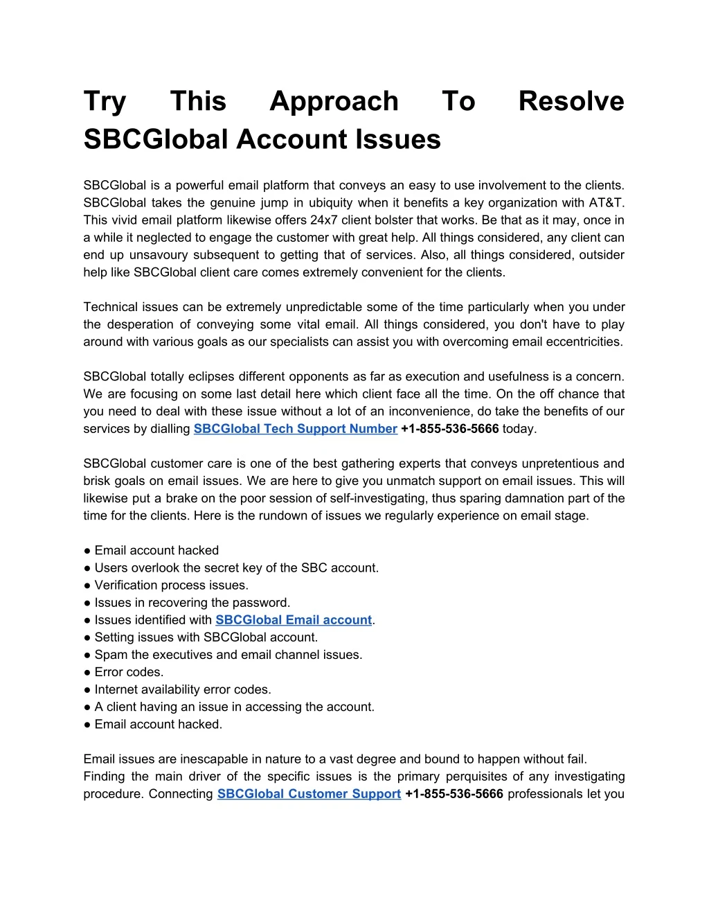 try sbcglobal account issues sbcglobal