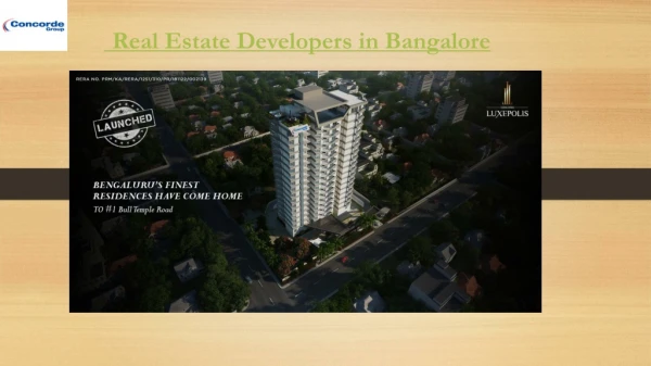 Real Estate Developers in Bangalore