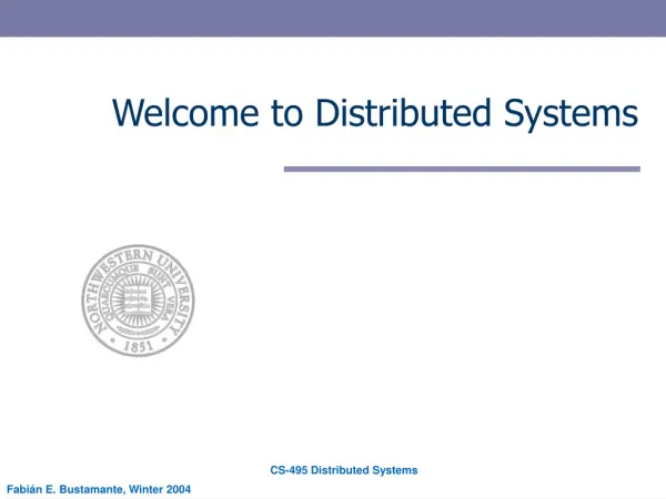 Welcome to Distributed Systems