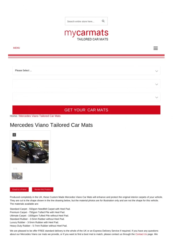 Tailored Mercedes Viano Car Mats – Custom Car Mats | Rubber Car Mats