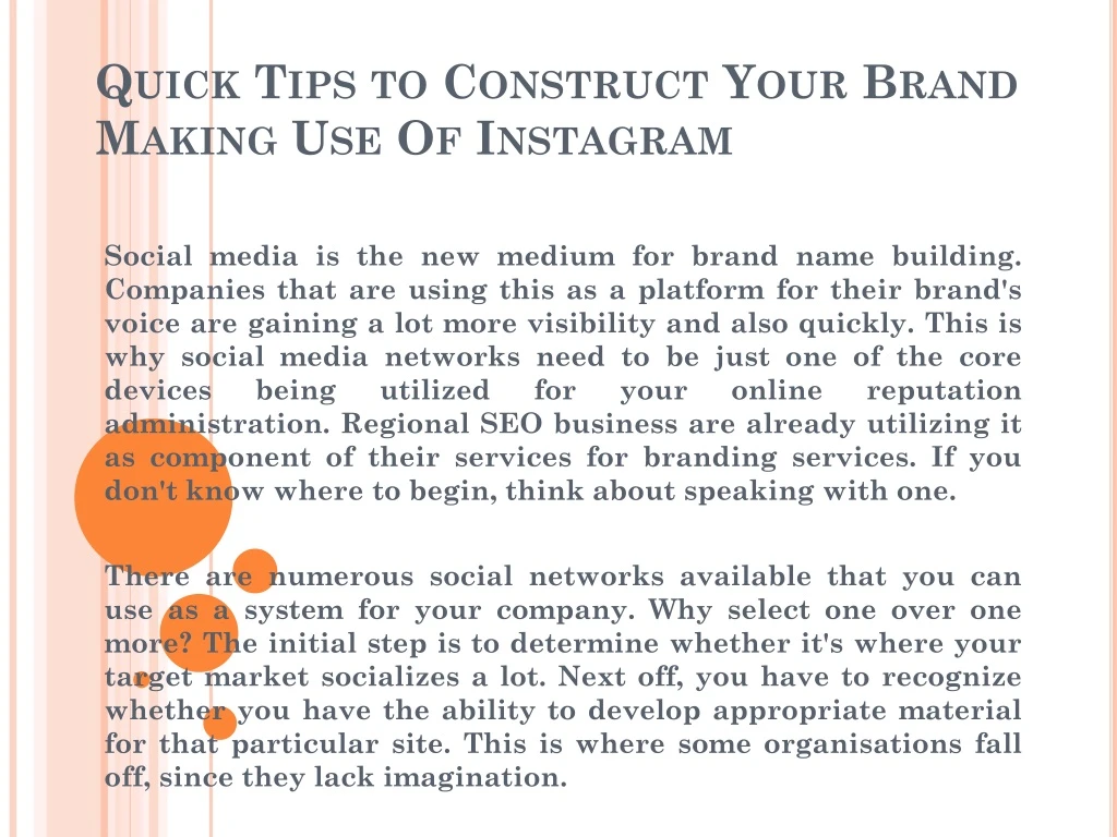 quick tips to construct your brand making use of instagram