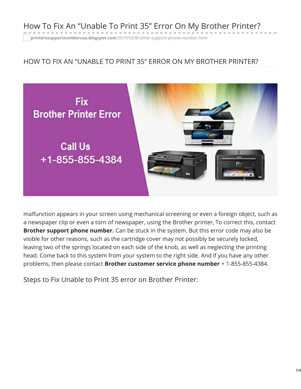 how to fix an unable to print 35 error