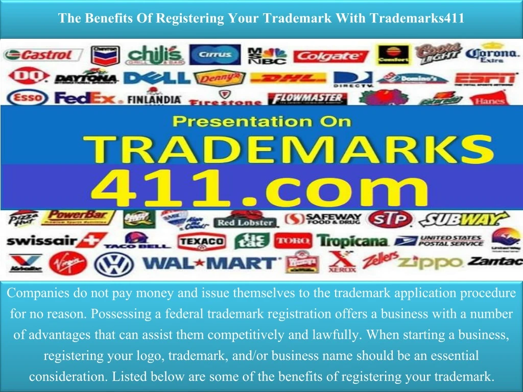 the benefits of registering your trademark with trademarks411