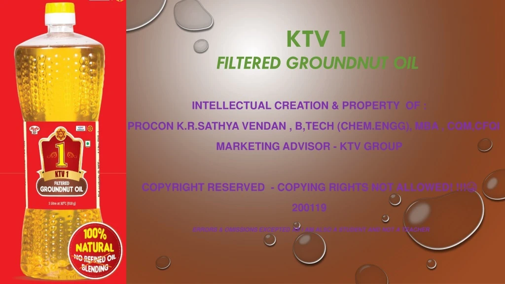 ktv 1 filtered groundnut oil