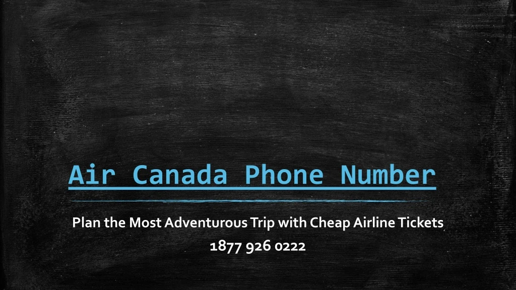 air canada phone number