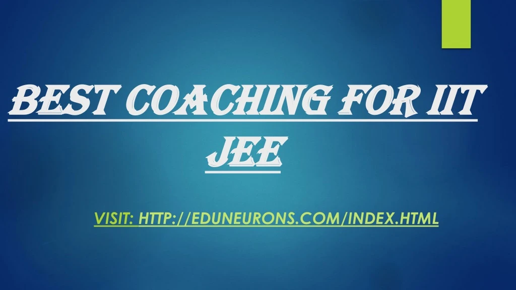 best coaching for iit jee