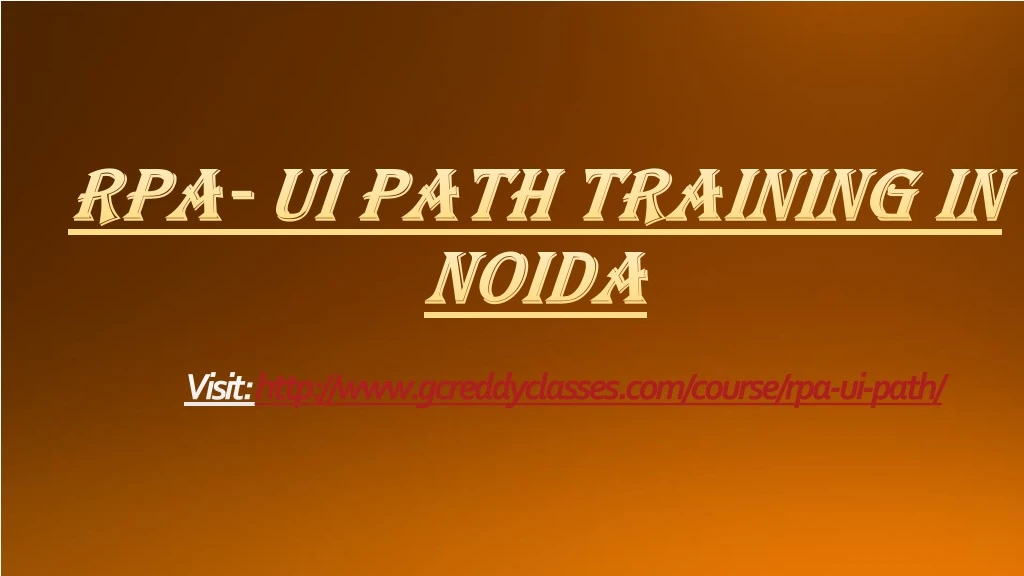 rpa ui path training in noida