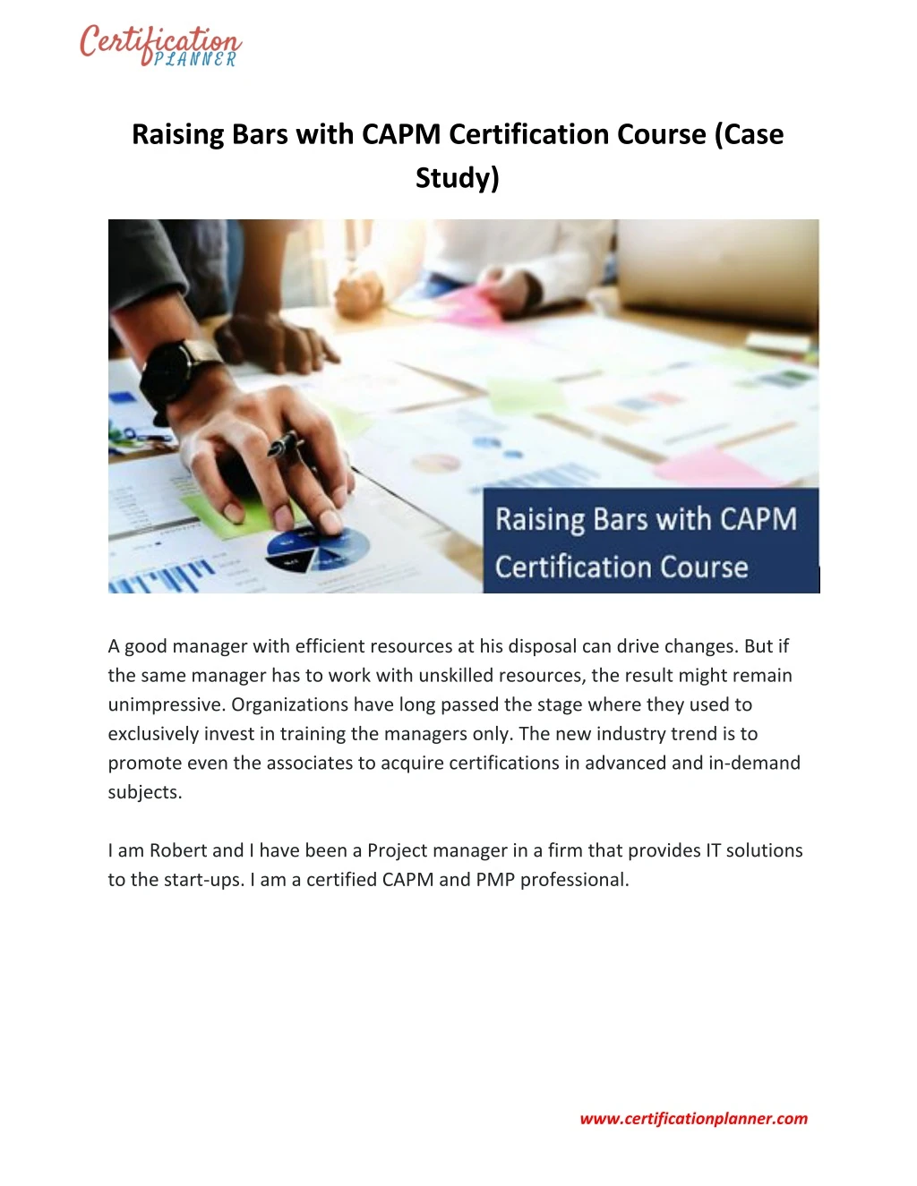 raising bars with capm certification course case