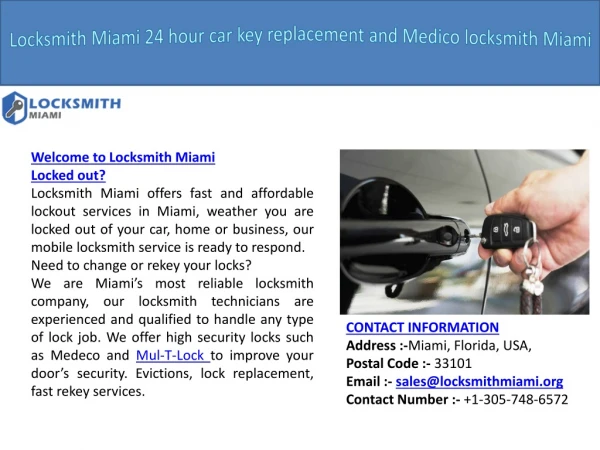 Welcome to Locksmith Miami