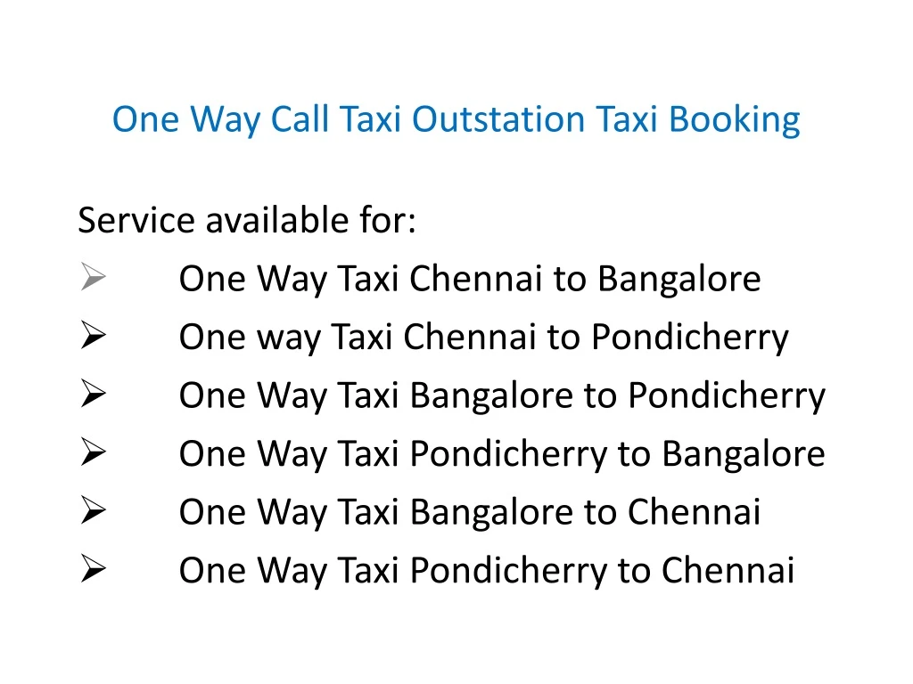 one way call taxi outstation taxi booking
