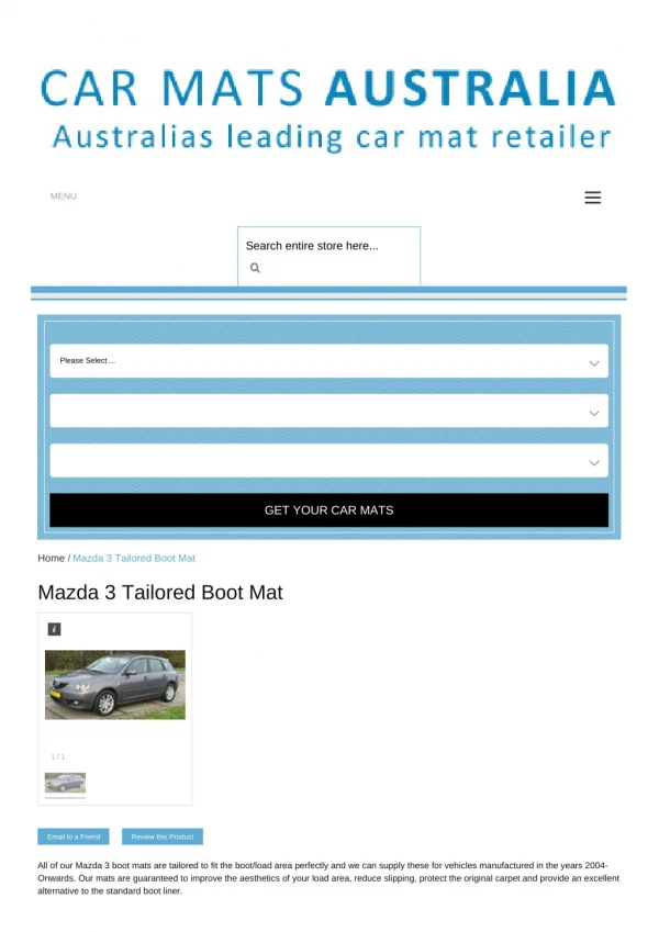 Tailored Mazda 3 Boot Mats – Rubber Boot Mats | Car Boot Liners