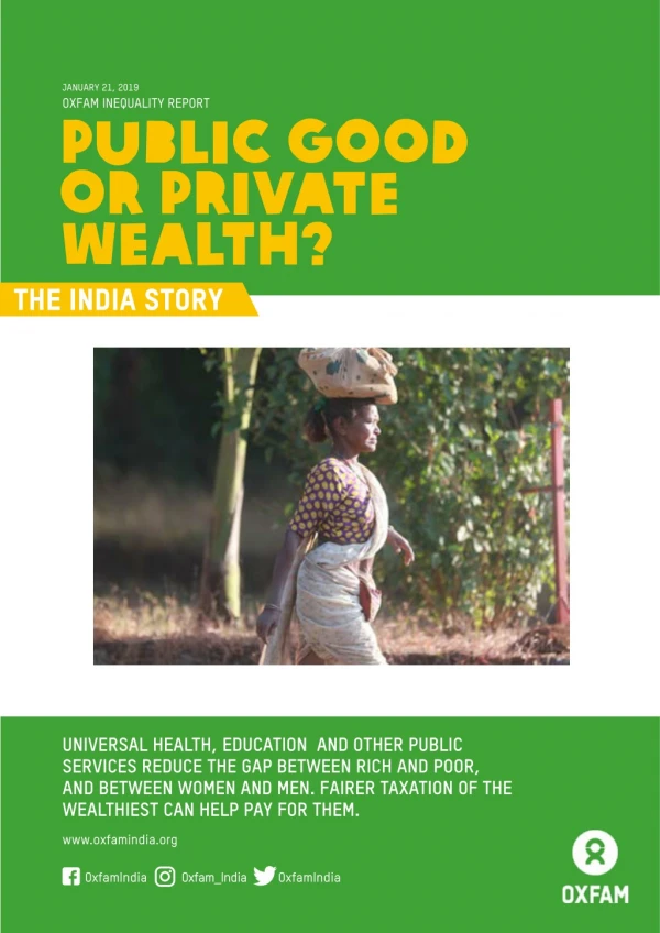 Oxfam Inequality report - Public good or private wealth