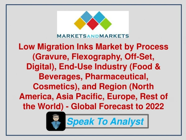Low Migration Inks Market by Process, End-Use Industry, and Region - Global Forecast to 2022