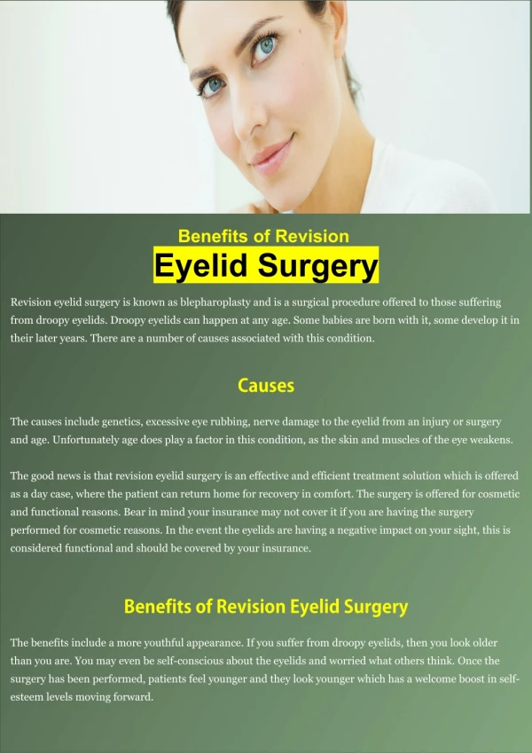 Benefits of Revision Eyelid Surgery