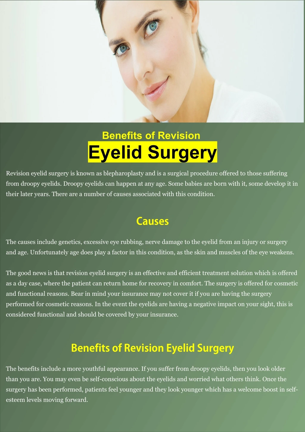 benefits of revision eyelid surgery