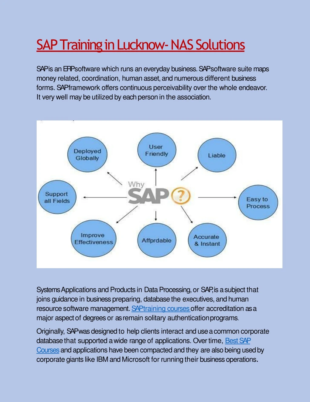 sap training in lucknow nas solutions