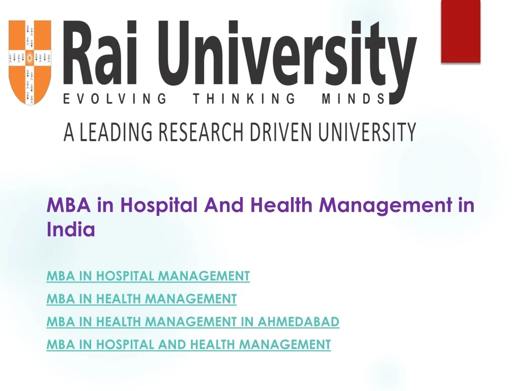 mba in hospital and health management in india