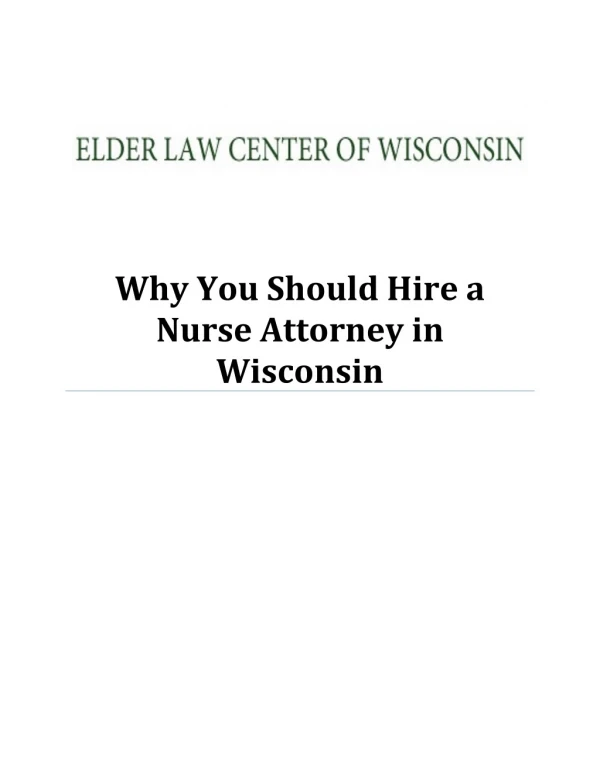 Why You Should Hire a Nurse Attorney in Wisconsin