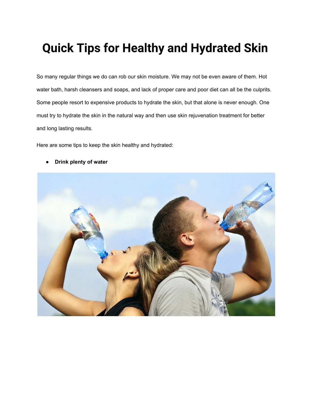 quick tips for healthy and hydrated skin