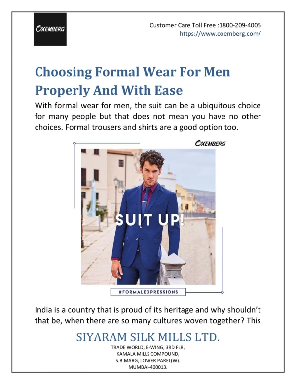 Choosing Formal Wear For Men Properly And With Ease
