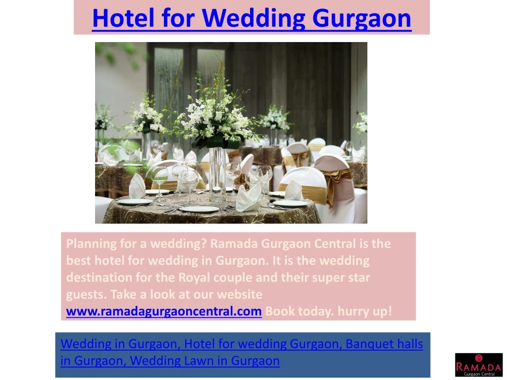 hotel for w edding gurgaon
