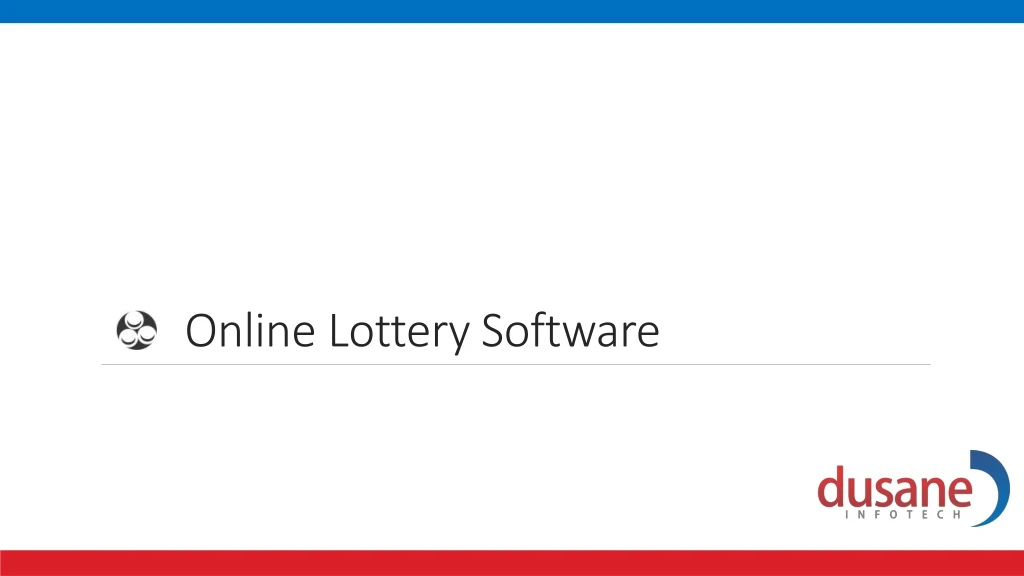 online lottery software