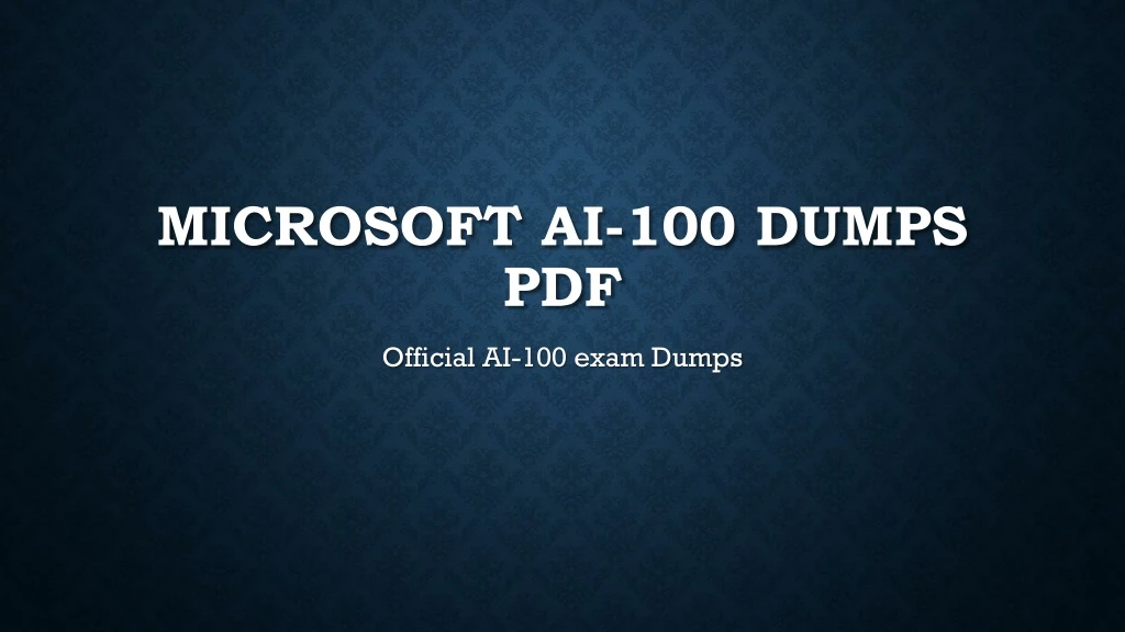 microsoft ai 100 dumps pdf