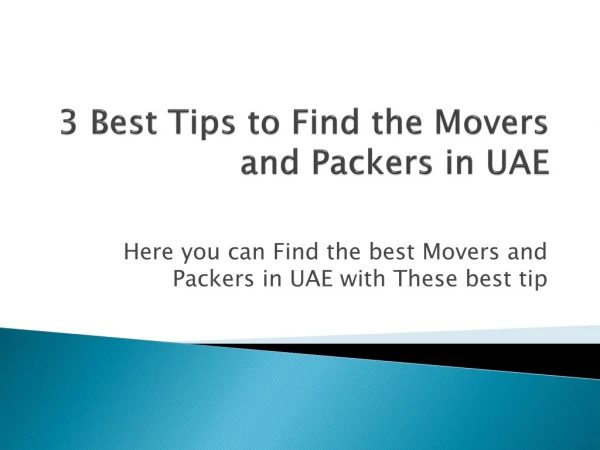 Best Tips to Hire Movers and Packers in UAE
